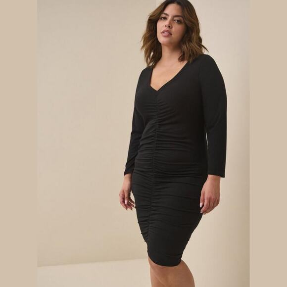 Torrid  Mini Jersey Bodycon Dress Black Size 3X NWT - Picture 2 of 10